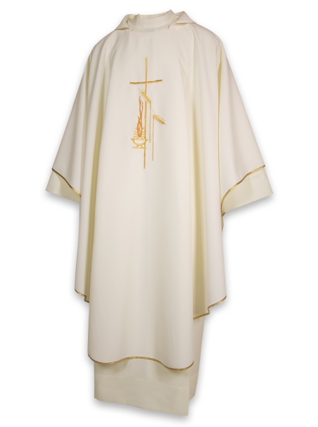 AR.PA.S. PARAMENTI Casula ricamo lampada e spighe