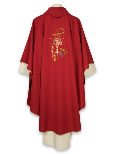 AR.PA.S. PARAMENTI Casula ricamo IHS spighe e vite