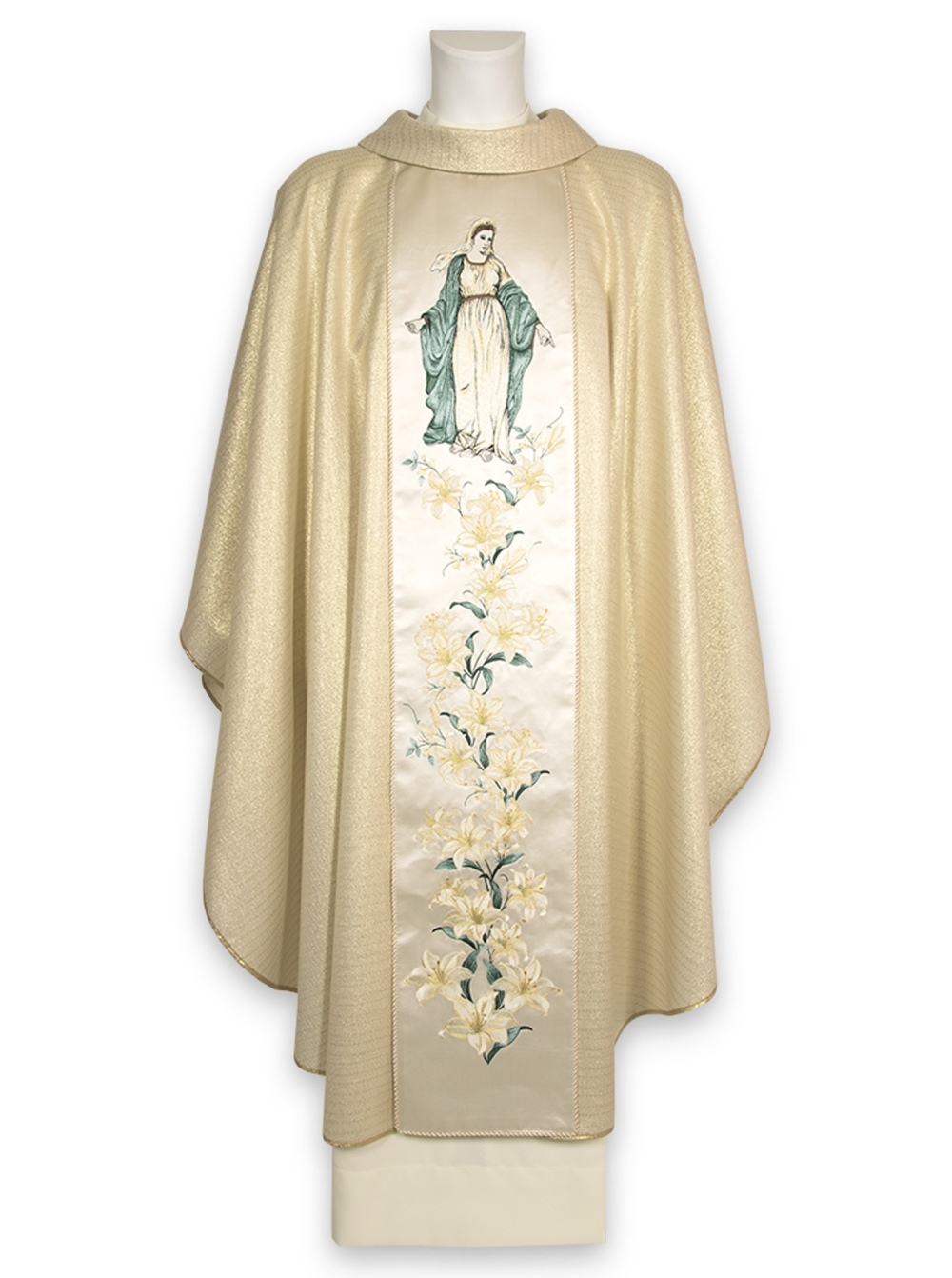 AR.PA.S. PARAMENTI Casula ricamo Maria con gigli