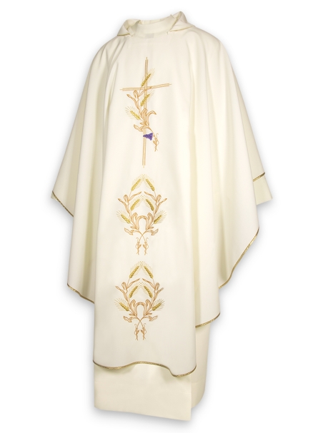 AR.PA.S. PARAMENTI Casula ricamo croce e mazzi di spighe