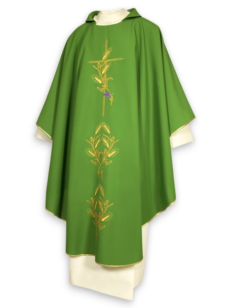 AR.PA.S. PARAMENTI Casula ricamo croce e mazzi di spighe