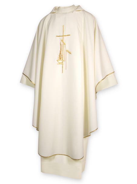 AR.PA.S. PARAMENTI Casula ricamo lampada e spighe
