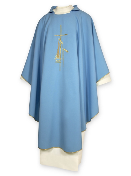 AR.PA.S. PARAMENTI Casula ricamo lampada e spighe