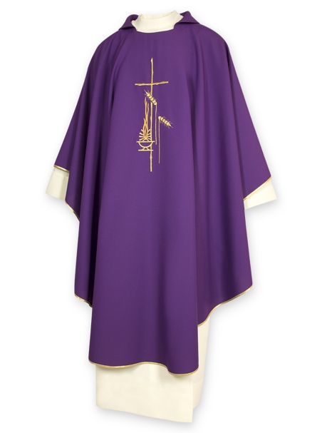 AR.PA.S. PARAMENTI Casula ricamo lampada e spighe